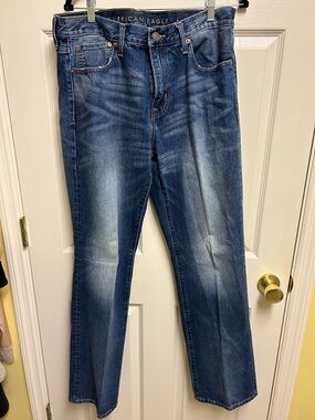 American Eagle Outfitters Medium Blue Straight-Leg Jeans